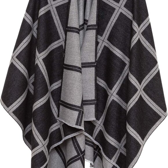 Women's Shawl Wrap Poncho Ruana Cape Cardigan Sweater Open Front for Travel Flig - Picture 1 of 4